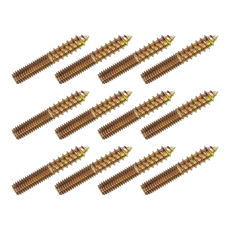 bociloy 12Pcs M8x50mm Hanger Bolts, Double Ended Thread Dowel Screws, Self-Tapping Screws for Secure Wood Joints - Image 1